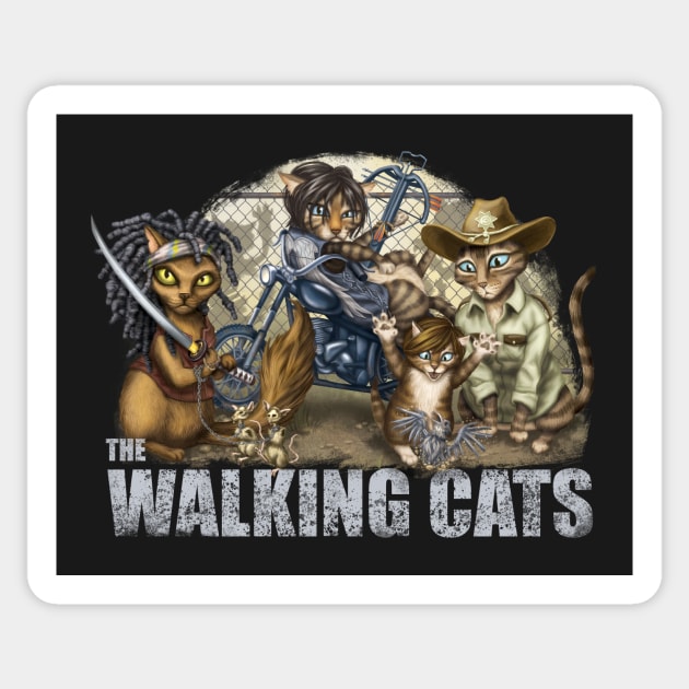 The Walking Cats Sticker by GeekyPet